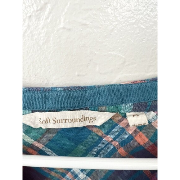 Soft Surroundings Multicolor Plaid Blouse - Picture 2 of 8